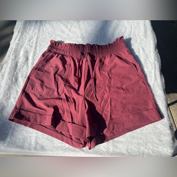 Danskin High Waisted Drawstring Paperbag Shorts Pink Size Small - Picture 1 of 3